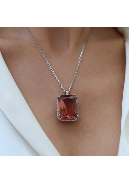 Zultanit Taşlı Mega Baget Gümüş Kolye indirimleri