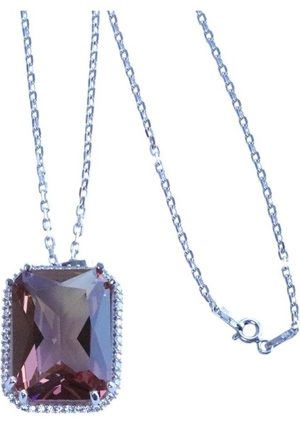 Zultanit Taşlı Mega Baget Gümüş Kolye