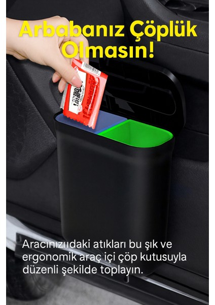 Çift Bölmeli Akıllı Araç Çöp Kovası Aracınızda Temizlik ve Düzenin Yeni Adı fiyatları