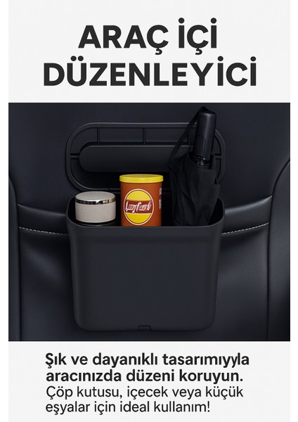 Çift Bölmeli Akıllı Araç Çöp Kovası Aracınızda Temizlik ve Düzenin Yeni Adı modelleri