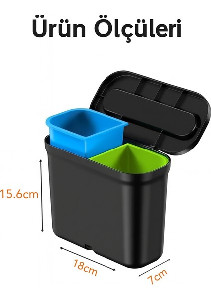 Çift Bölmeli Akıllı Araç Çöp Kovası Aracınızda Temizlik ve Düzenin Yeni Adı indirimleri