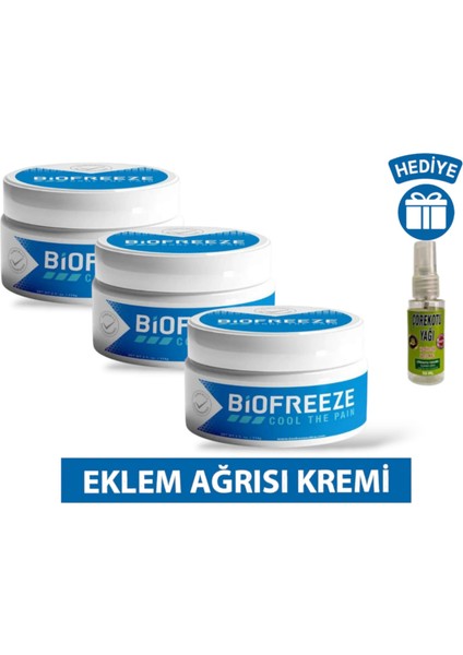 Biofreeze Bitkisel Içerikli Ağrı Masaj Kremi 150 ml x 3 Adet + Çörek Otu Yağı 30 ml Hediye