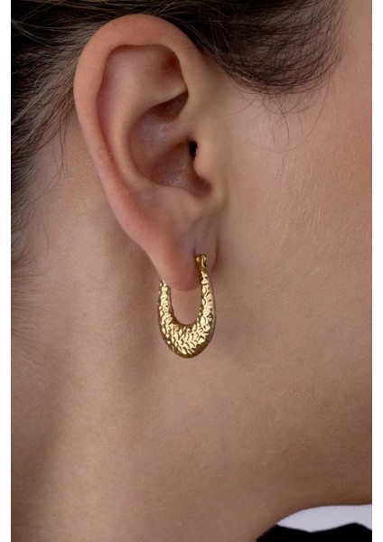 Yılan Derisi Desenli Altın Kaplama Çelik Küpe fiyatları