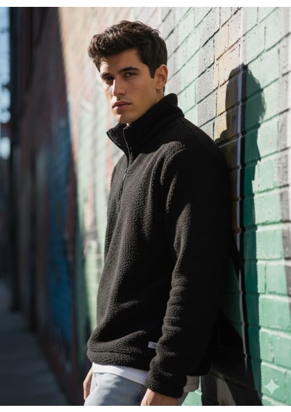 Yarı Frmuarl Pelüş Sweatshir