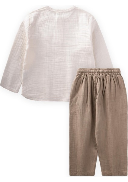 Organik Bohem Gömlekli Mevsimlik Takım 8-12 Yaş Naturel fiyatları