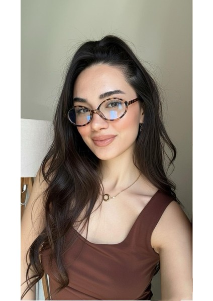 Miux Mi Leopar Trend Model Elips Oval Mavi Işık Korumalı Gözlük Blue Block Ekran Okuma Gözlük modelleri