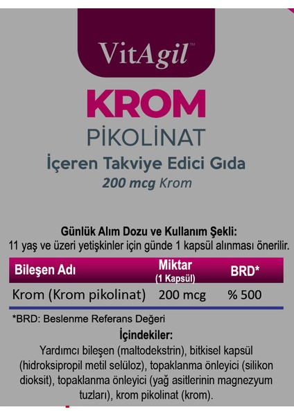 Krom Pikolinat 90 Bitkisel Kapsül modelleri