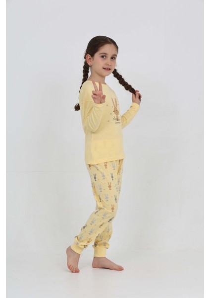 Kız Çocuk Tavşan Baskılı Pijama Takım indirimleri