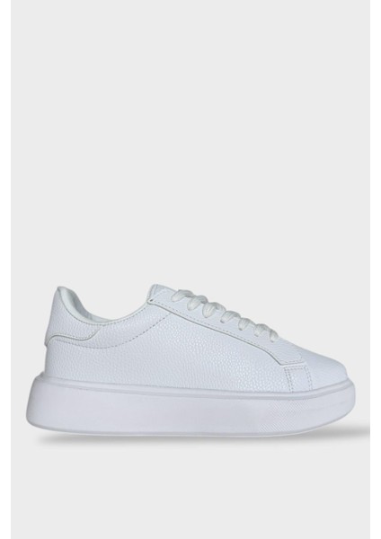 Unisex Beyaz Sneaker Ayakkabı Suni Deri Eva Taban ile Günlük Kullanım için Rahat
