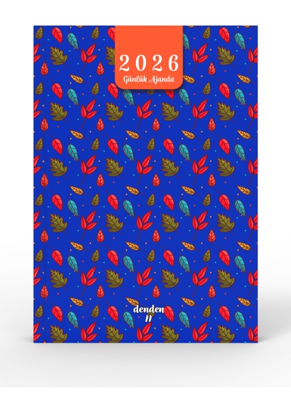 2026 Ajanda Yapraklar Mavi