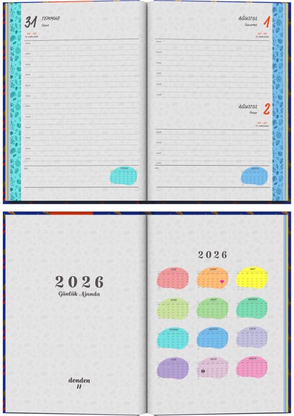 2026 Ajanda Yapraklar Mavi modelleri