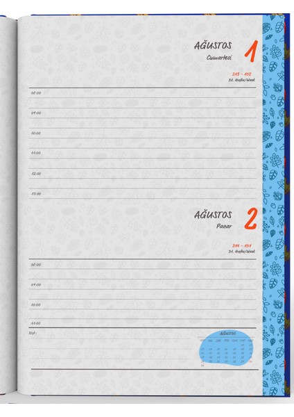 2026 Ajanda Yapraklar Mavi indirimleri