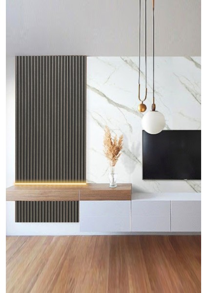 Mdf Ahşap Akustik Duvar Paneli 60X275 cm - Gri Meşe fiyatları