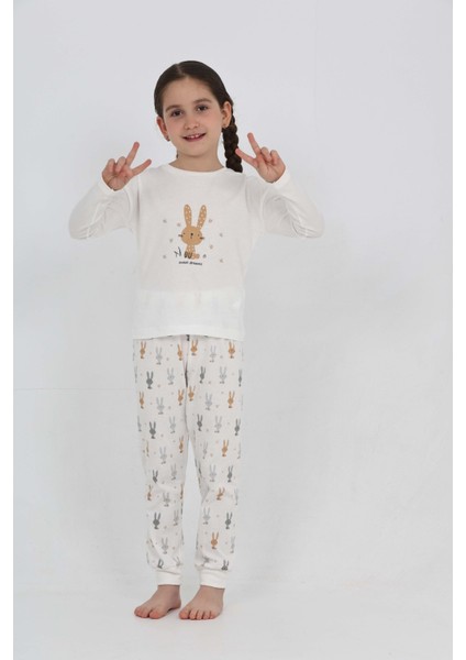 Kız Çocuk Tavşan Baskılı Pijama Takım fiyatları