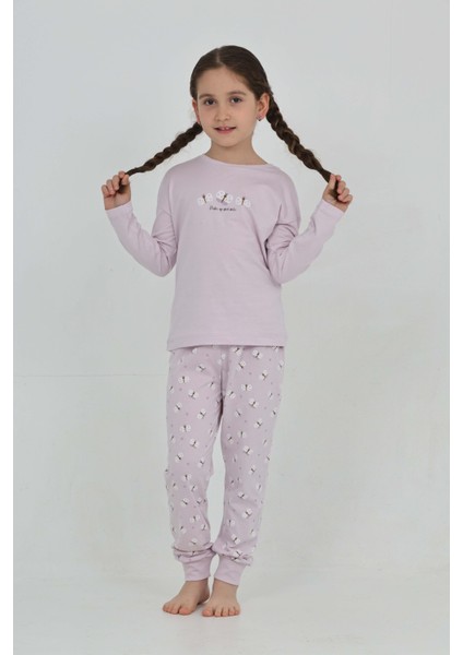 Kız Çocuk Kelebek Baskılı Pijama Takım fırsatları
