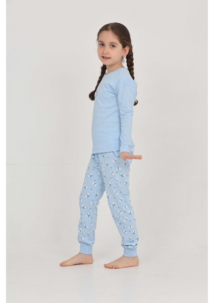 Kız Çocuk Kelebek Baskılı Pijama Takım fırsatları
