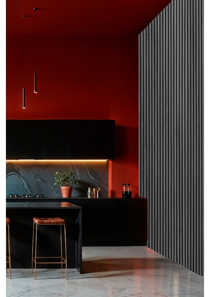 Mdf Ahşap Akustik Duvar Paneli 60X275 cm - Koyu Taş fırsatları