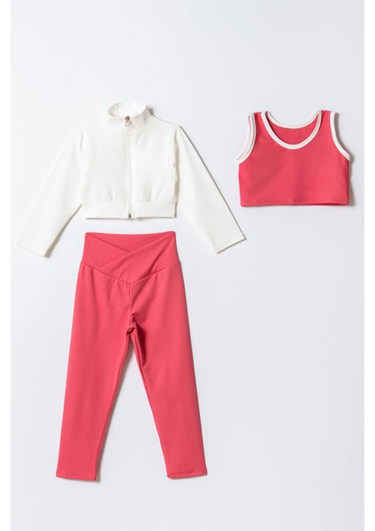 Kız Çocuk 3'lü Spor Crop Takım fiyatları