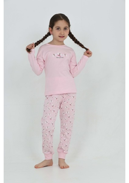 Kız Çocuk Kelebek Baskılı Pijama Takım modelleri