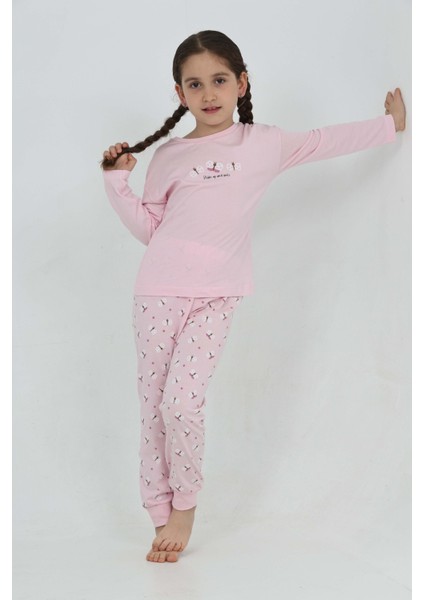 Kız Çocuk Kelebek Baskılı Pijama Takım fırsatları