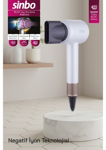SHD-1714 BLDC Saç Kurutma Makinesi-Beyaz