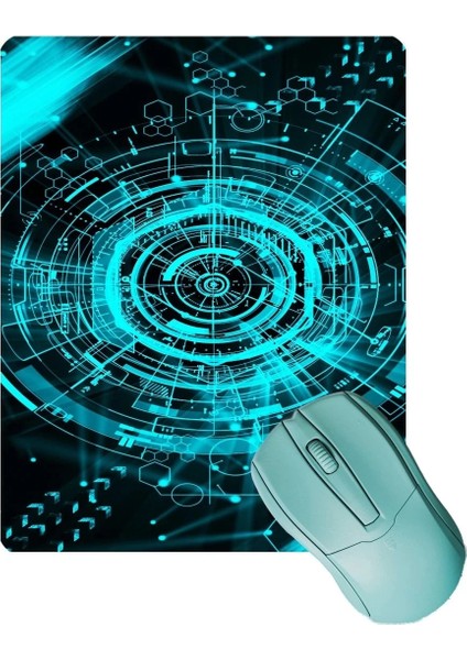 Sonictouch Fütüristik Yeşil Gaming Oyuncu Masaüstü Dikişsiz Mouse Pad Altlığı 17X21CM