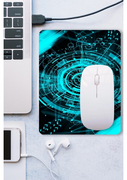 Sonictouch Fütüristik Yeşil Gaming Oyuncu Masaüstü Dikişsiz Mouse Pad Altlığı 17X21CM modelleri