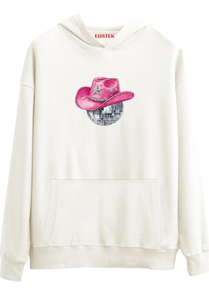 Disco Cowboy Hoodie Premium 3 Iplik Şardonlu Kapüşonlu Unisex, Kadın, Erkek Hoodie Sweatshirt