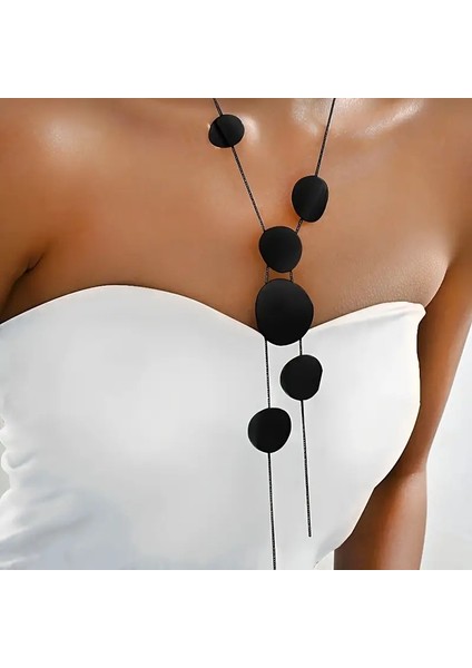 Avrupa ve Amerikan Sınır Ötesi Çok Yönlü Kadın Uzun Kolye Trend Mizaç Takı Yuvarlak Içi Boş Geometrik Zincir Kolye (Yurt Dışından)