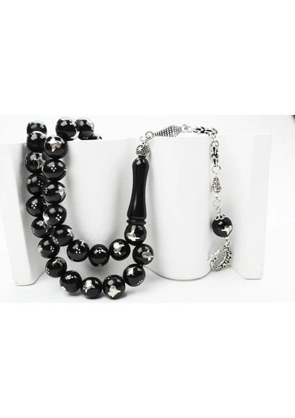 Oltu Sıkması Tuğra Işlemeli Tespih