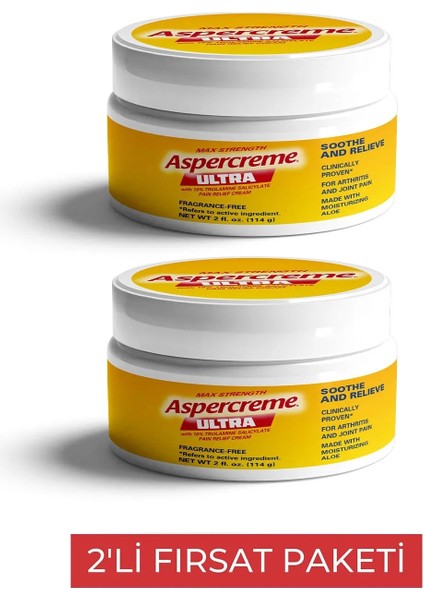 Aspercreme Ultra Kas ve Eklemler Için Rahatlatıcı Vücut Kremi 100 ml - 2 Adet