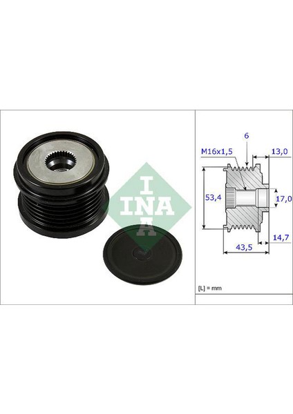 Mtxdpn Alternatör Kasnaği 43.5mm Cmax-Fiesta Vi-Focus Iii-Kuga Ii-Transit-Connect-Courier 1.5-1.6-2.0tdci