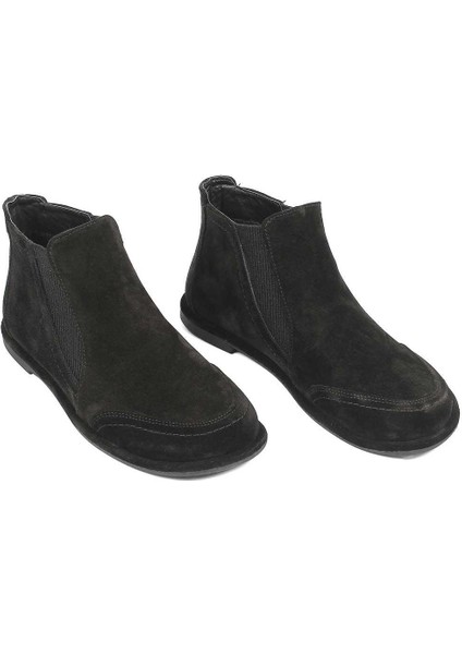 Kadın Siyah Süet Deri Chelsea Bot