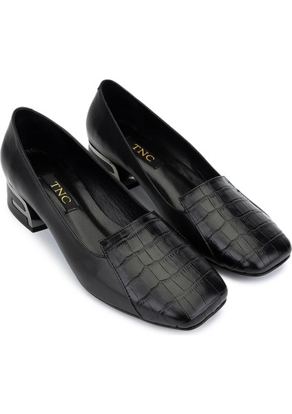 Kadın Hakiki Deri Siyah Kroko Topuklu Ayakkabı 1081 3541 Bn Ayk SK25-26 Syh Kroko/syh Dr fiyatları