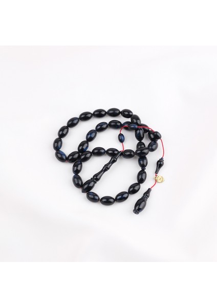 Kadim Katalin Eski Kalemlik Obje Usta Işi Imzalı Beyzi Kesim 8X12MM Tesbih- Mavi Sedefli fiyatları