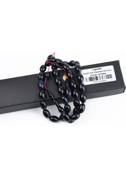 Kadim Katalin Eski Kalemlik Obje Usta Işi Imzalı Beyzi Kesim 8X12MM Tesbih- Mavi Sedefli indirimleri