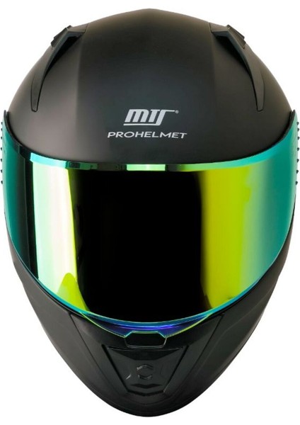 Motosiklet Kaskı Ecer 22.R06 Sertifikalı Double Vizör Full Face Kask Mat Siyah