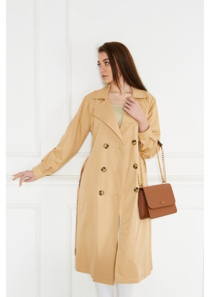 Astarsız Cepli Düğmeli Kuşaklı Yazlık Trenç modelleri