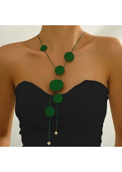 Avrupa ve Amerikan Sınır Ötesi Çok Yönlü Kadın Uzun Kolye Trend Mizaç Takı Yuvarlak Içi Boş Geometrik Zincir Kolye (Yurt Dışından)