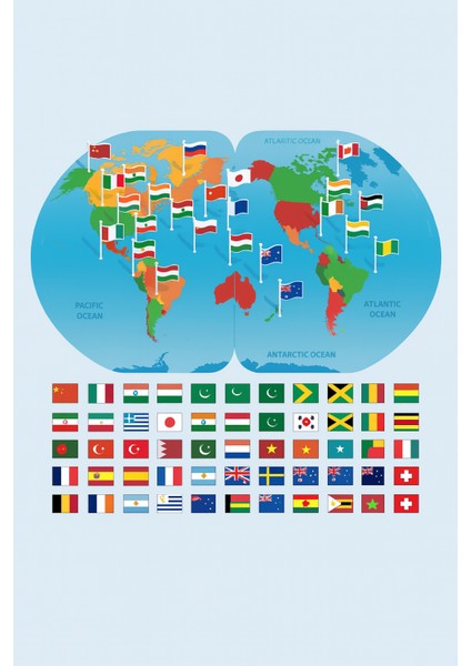 Eğitici Oyun Ahşap Dünya Haritası 36 Ulusal Bayrak Dünya Haritası fiyatları