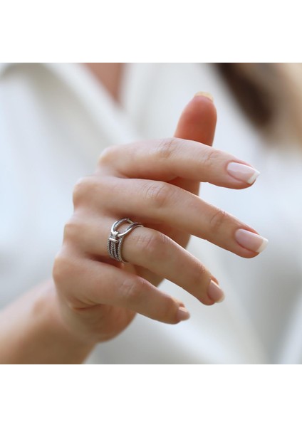 Taşlı Düğüm Gümüş Yüzük modelleri