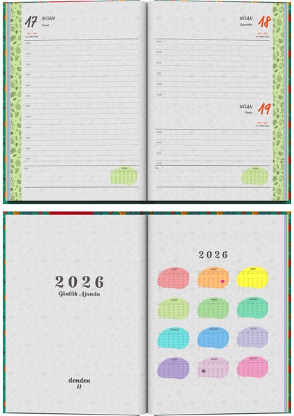 2026 Ajanda Yapraklar Yeşil modelleri