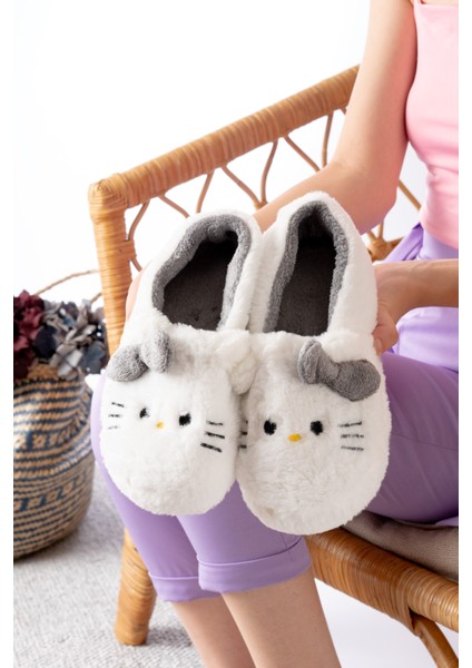 Yumuşak Tüylü Peluş Panduf Ev Kadın Panduf