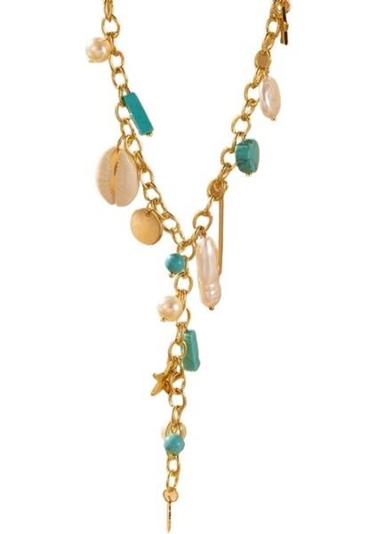 2025 Yeni Doğal Taş Kabuk Kelebek Kolye Tüm Uyumlu Kadın Kolyesi (Yurt Dışından)