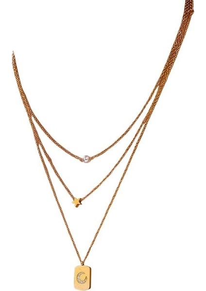 Yıldız Boncuk Çok Katmanlı Kolye (Yurt Dışından)