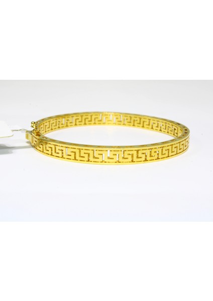 14 Ayar Altın Grek Tasarım Kelepçe Bilezik 10.60 gr