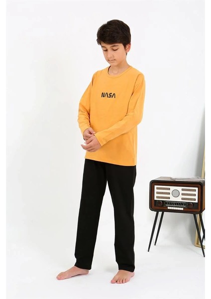 Erkek Çocuk Uzun Kol Penye Pijama Takım Sarı fırsatları