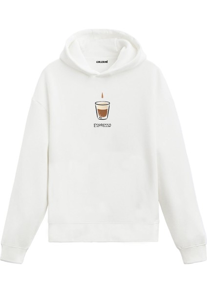 Espresso Bardak Baskılı Hoodie