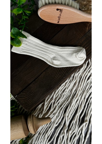 Fitilli Dizaltı Pamuk Çorap