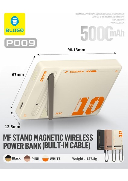 Pd 20W Mf Magsafe Uyumlu Type-C Çift Çıkışlı 5000 Mah Standlı Kablosuz Powerbank Şarj Aleti Pembe modelleri